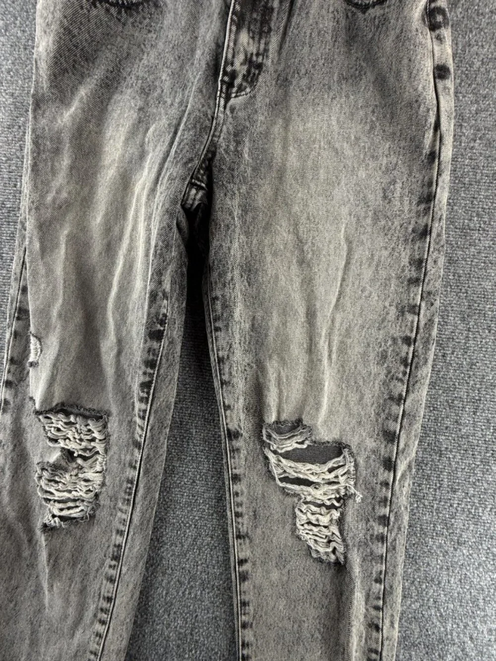 NWD Kancan Jeans Women Gray High Rise Elastic Waist Ripped Stretch ACTL 27X28